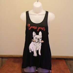 Bonjour French Bulldog (frenchie) tank NWT